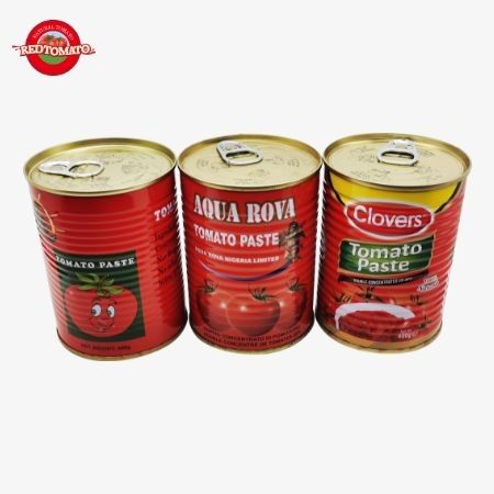 400g Kaleng Pasta Tomat Mudah Dibuka Tutup Double terkonsentrasi China Pabrik Produksi Harga Pabrik