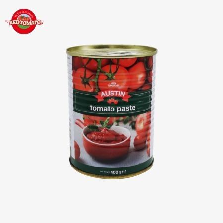400g Kaleng Pasta Tomat Mudah Dibuka Tutup Double terkonsentrasi China Pabrik Produksi Harga Pabrik