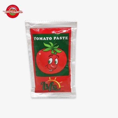OEM Harga Pabrik ISO Tomato Paste Dalam Kantong, 30%-100% Kemurnian 50g Flat Sachet Tomato Paste Merah