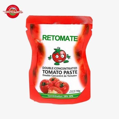 Pabrik Cina Kualitas tinggi Pasta tomat nyaman Dalam kantong berdiri 50g Double terkonsentrasi