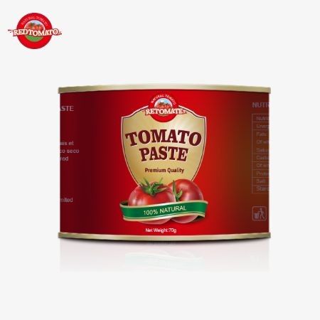 Konsentrat Tomat Kaleng Premium Terbungkus dalam Kaleng 70g Dengan Tutup yang Mudah Dibuka
