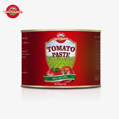 Konsentrat Tomat Kaleng Premium Terbungkus dalam Kaleng 70g Dengan Tutup yang Mudah Dibuka