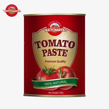 198g Pasta Tomat Kaleng OEM Sesuai dengan Standar Produksi ISO HACCP BRC FDA