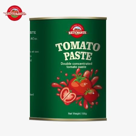 198 gram pasta tomat kaleng memenuhi standar ISO HACCP dan BRC serta standar produksi FDA