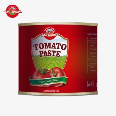 210g pasta tomat kaleng diproduksi sesuai dengan standar produksi ISO HACCP BRC dan FDA