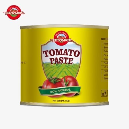Pasta tomat kaleng 210g yang kami tawarkan sesuai dengan standar makanan ISO HACCP dan BRC oleh FDA