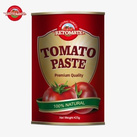 Produksi untuk 425g kaleng pasta tomat sesuai dengan standar internasional yang ditetapkan oleh ISO HACCP BRC dan FDA