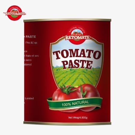 800g pasta tomat kaleng yang mematuhi standar kualitas dan keselamatan internasional termasuk ISO HACCP BRC dan FDA