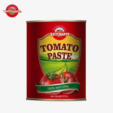 Kerajinan dengan perhatian di Cina 850g kaleng pasta tomat berkualitas tinggi dengan bangga memiliki 28/30% konsentrasi Brix