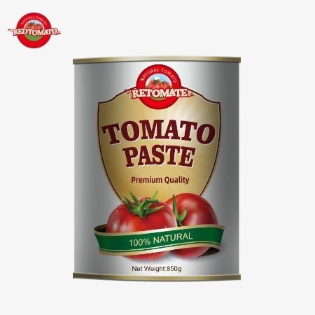Pasta Tomat Konsentrasi Ganda dari Cina Bebas dari Aditif, Lezat dengan Mudah Dikemas Dalam Kaleng 850g Mudah Terbuka