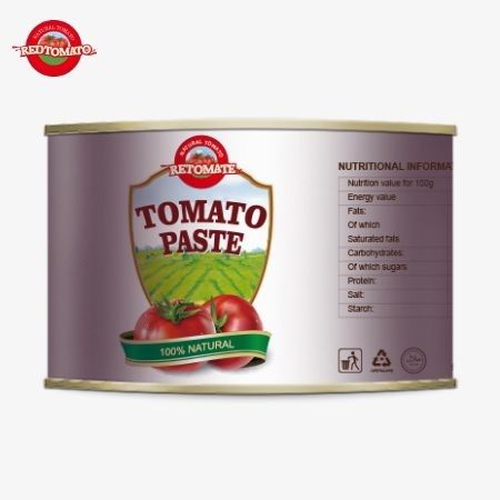 Produk Tomat Kaleng 2200g Berkualitas Tinggi Bersertifikat Halal Untuk Masakan Muslim Afrika Dengan 28-30% Tomat Past