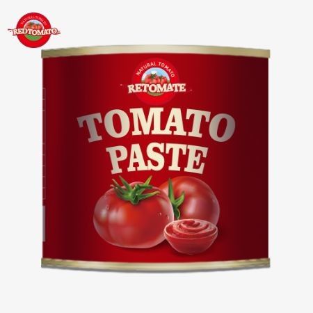 4500g pasta tomat kaleng memenuhi standar ISO HACCP dan BRC, serta standar produksi FDA