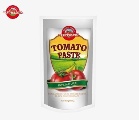 50g Stand-Up Sachet of Tomato Paste Memenuhi Standar ISO HACCP dan BRC Memastikan Kepatuhan Harga Pabrik