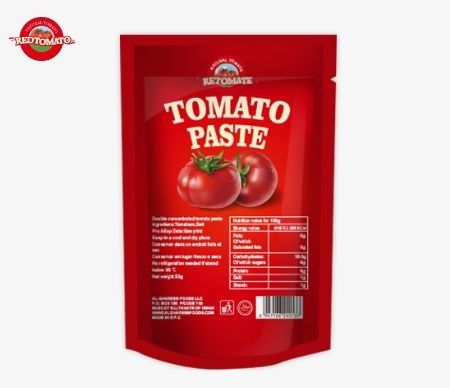 Kantong Kantong Stand-Up 70g Untuk Kemasan Pasta Saus Tomat