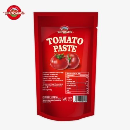Kualitas tinggi 100g Stand-Up Sachet Tomato Pasta dari pabrik terkenal di Cina
