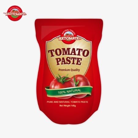 140g Stand-up Sachet of Sweet and Sour Tomato Paste, dengan kemurnian mulai dari 22% hingga 30%