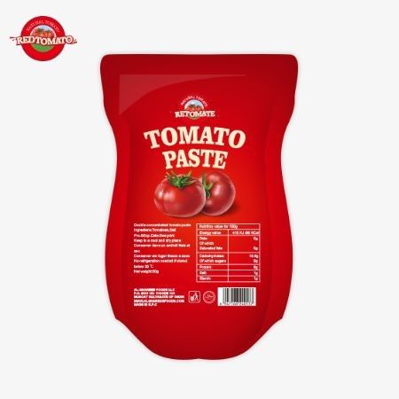 140g Pasta Tomat Asam Manis Stand-Up Sachet, kemurnian antara 22% hingga 30%