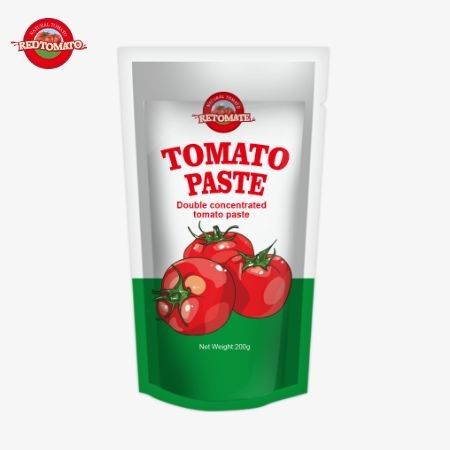 200g Stand-up Sachet of Tomato Paste Memenuhi Standar ISO HACCP Dan BRC Memastikan Kepatuhan Harga Pabrik