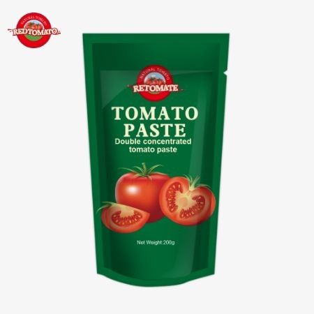 200g Stand-up Sachet of Tomato Paste Memenuhi ISO HACCP Dan Standar BRC Memastikan Kepatuhan Dengan Harga Pabrik