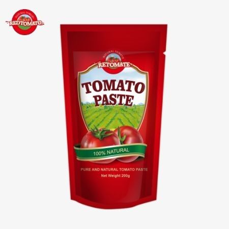 200g Stand-up Sachet of Tomato Paste Memenuhi ISO HACCP Dan Standar BRC Memastikan Kepatuhan Dengan Harga Pabrik