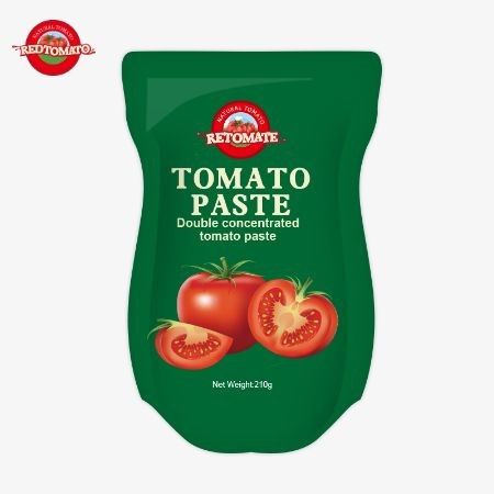 Pasta tomat 210g Stand-Up Sachet sesuai dengan ISO HACCP BRC dan FDA Standar Produksi