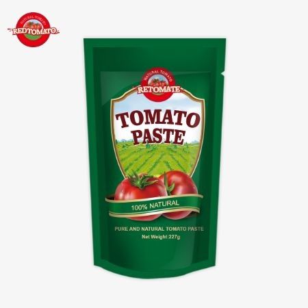 ISO Pouch Tomato Paste 227g Double Concentrated Tomato Paste dengan kemurnian mulai dari 30% sampai 100%