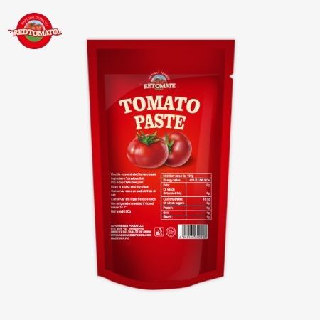 ISO Pouch Tomato Paste 227g Double Concentrated Tomato Paste dengan kemurnian mulai dari 30% sampai 100%