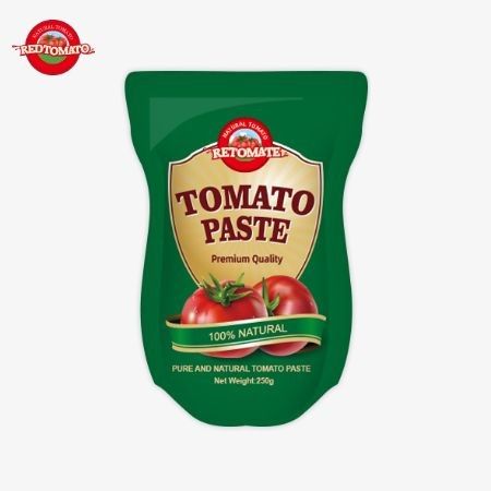 Stand-Up Sachet adalah 250g Pasta Tomat Manis Dan Pedas Dengan Rentang Kemurnian Dari 30% Sampai 100%