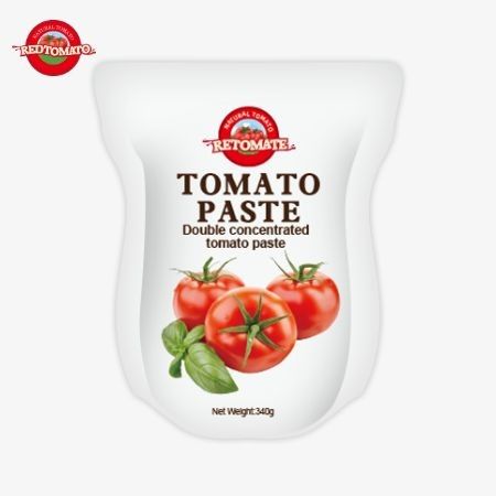 340g Stand-up Sachet of Tomato Paste memenuhi standar ISO HACCP dan BRC untuk pematuhan harga pabrik