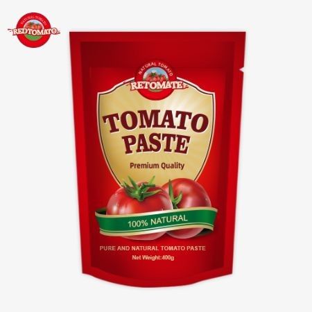 400g Stand-Up Sachet Tomato Paste Nyaman Rasa Dan Kemurnian Dari 30% Sampai 100%