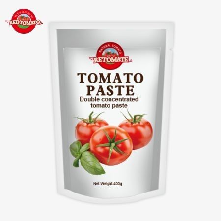 400g Stand-Up Sachet Tomato Paste Nyaman Menggugah Selera Dengan Kemurnian Mulai dari 30% Sampai 100%