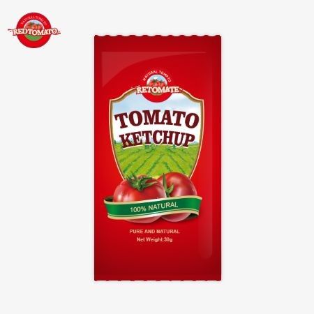 OEM Tas Kecap Tomat Kecil 30g Dengan Rasa Alami Murni, Sesuai dengan Standar ISO HACCP BRC Dan FDA