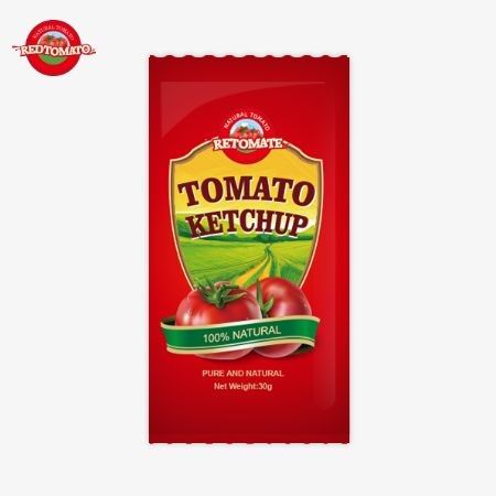 OEM 30g Tomato Ketchup Sachet Dengan Rasa Alam Murni Sesuai Dengan ISO HACCP BRC Dan Standar FDA