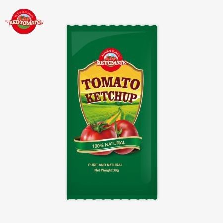 30g OEM Tomato Ketchup Sachet Dengan Rasa Alam Murni Memenuhi ISO HACCP BRC Dan FDA Standar Untuk Kualitas Dan Keamanan