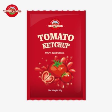36g OEM Tomato Ketchup Sachet Dengan Rasa Alam Murni Memenuhi ISO HACCP BRC Dan Standar FDA