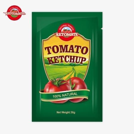 Premium 50g ketchup sachet dari Cina, disertifikasi oleh ISO, HACCP, dan FDA, tersedia dengan harga pabrik