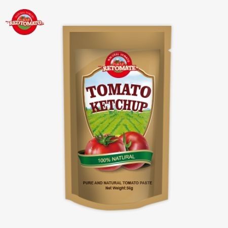 Pabrik Asli ISO Sachet Ketchup 56g Rasa alami murni Rasa manis dan asam