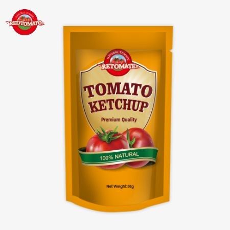 Pabrik Asli ISO Sachet Ketchup 56g Menawarkan Pure Natural Sweet And Sour Rasa