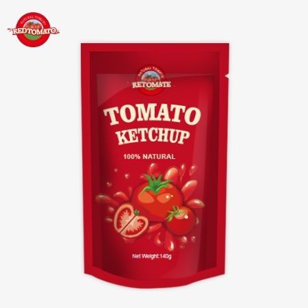 Kami memproduksi kantong ketchup 140g yang memenuhi standar internasional dan tersedia dengan harga pabrik