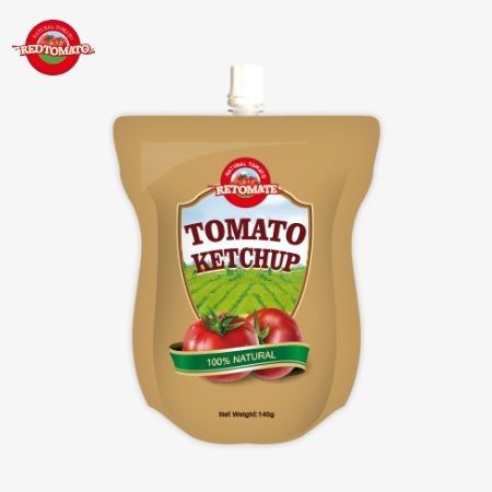 Kami menawarkan kantong ketchup 140g yang sesuai dengan standar internasional dan tersedia dengan harga pabrik