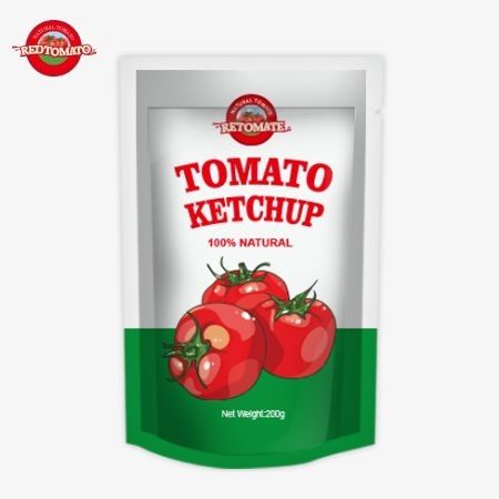 OEM 200g Sachet Ketchup Dengan Rasa Alam Murni, Sempurna Untuk Harga Pabrik China