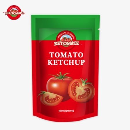 Kami memproduksi 200g kantong ketchup yang memenuhi standar internasional dan tersedia dengan harga pabrik