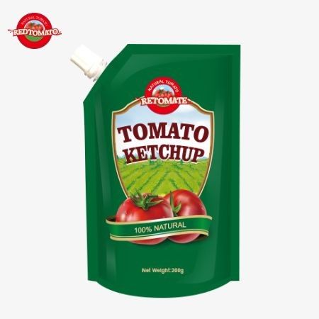 Kami memproduksi 200g kantong ketchup yang memenuhi standar internasional dan tersedia dengan harga pabrik