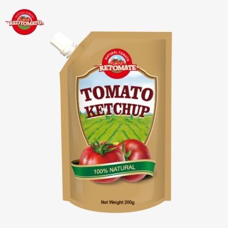 Kami memproduksi 200g kantong ketchup yang memenuhi standar internasional dan tersedia dengan harga pabrik