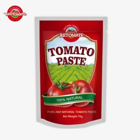 Redtomato Brand 70g Premium Double Concentrated Tomato Paste Bag - Rasa yang Kaya Desain Stand-Up yang Nyaman