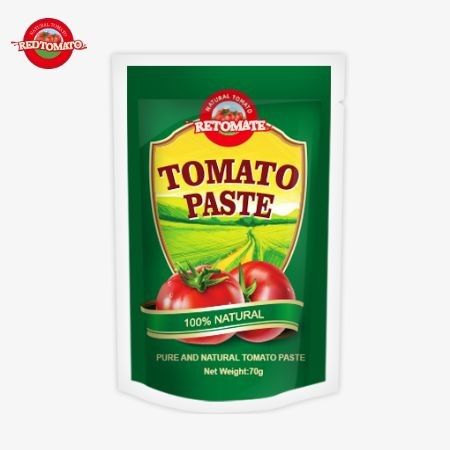 Redtomato Brand 70g Premium Double Concentrated Tomato Paste Bag - Rasa yang Kaya Desain Stand-Up yang Nyaman
