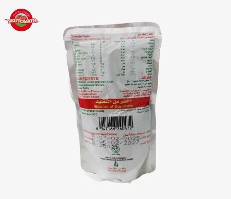 Tas Pasta Tomat Berkualitas Tinggi Tersedia Desain Berdiri Berkonsentrasi Ganda Dan Berat 70g