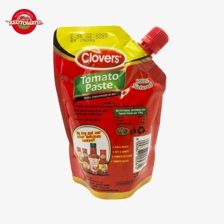 Cengkeh 340g Kantong Berdiri Berpancuran Pasta Tomat Konsentrat Ganda Brix 28–30% Dapat Disesuaikan Dengan Kualitas Yang Sama
