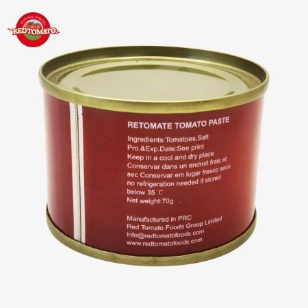 Retomate 70g Pasta Tomat Kalengan Dengan Brix 28–30% Tersedia Di Bawah Merek Sendiri Juga Dilengkapi Dengan Layanan Desain Merek Dan Kemasan Lengkap
