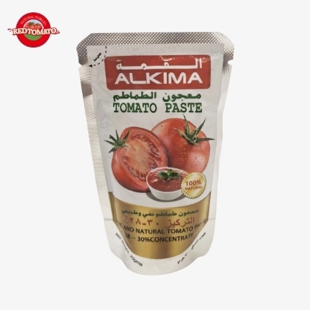 ALKIMA  Ke 70g Sachet Berdiri Pasta Tomat 28–30% Brix: Merek Retomate Atau OEM yang Dapat Disesuaikan